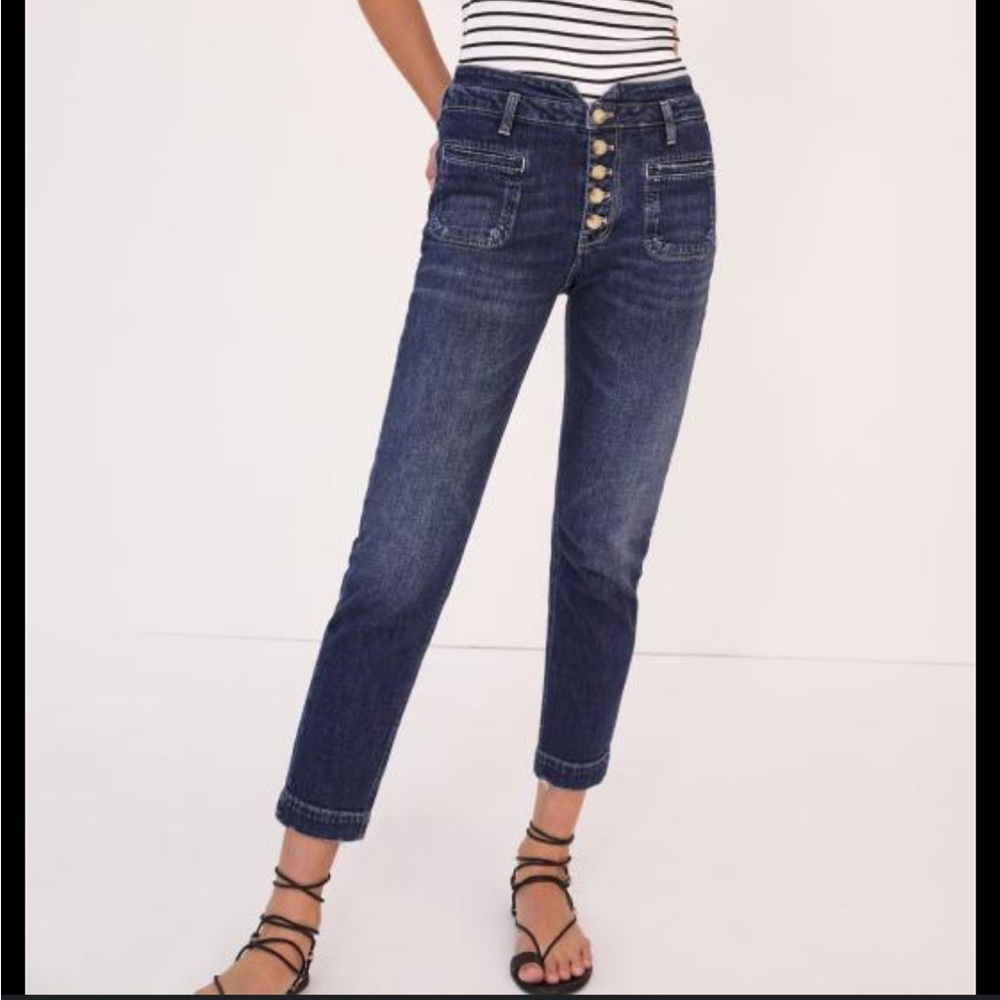 Anthropologie Pilcro Ultra High Rise Slim Utility Jean